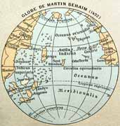 Cipangu located on the 1492 Martin Behaim globe